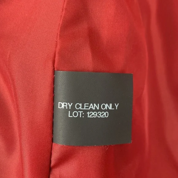 London Fog Red Collar Wool Blend Lined Pea Coat Size Small